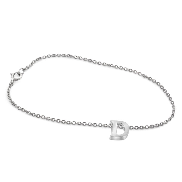 JewelonFire "A to Z" Initial Sterling Silver Charm Bracelet - Assorted Colors