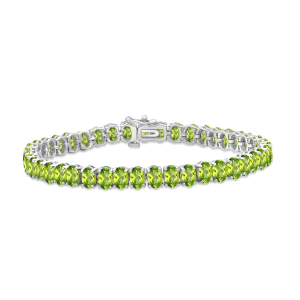 JewelonFire 20 1/2 Carat T.G.W. Peridot Sterling Silver Bracelet - Assorted Colors