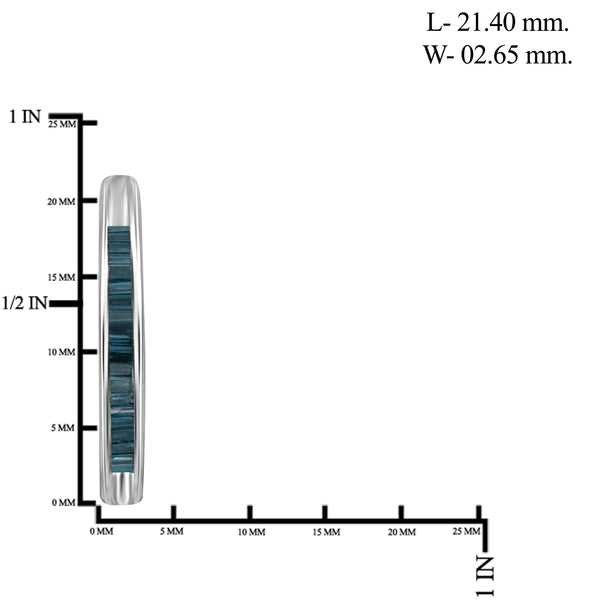 JewelonFire 1/2 Carat T.W. Blue Diamond Sterling Silver Hoop Earrings
