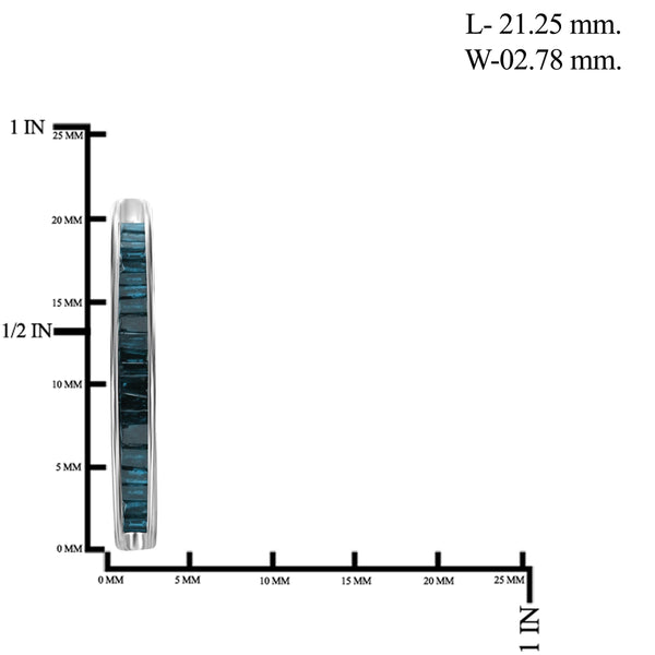 JewelonFire 1.00 Carat T.W. Blue Diamond Sterling Silver Hoop Earrings