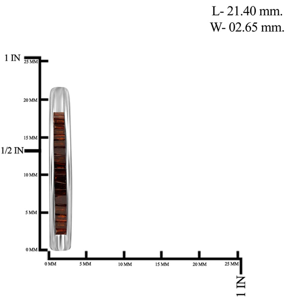 JewelonFire 1/2 Carat T.W. Red Diamond Sterling Silver Hoop Earrings