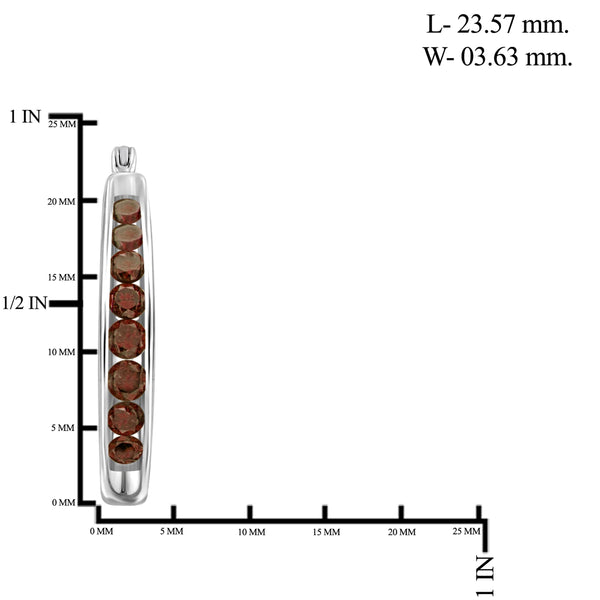 JewelonFire 1.00 Carat T.W. Red Diamond Sterling Silver Hoop Earrings