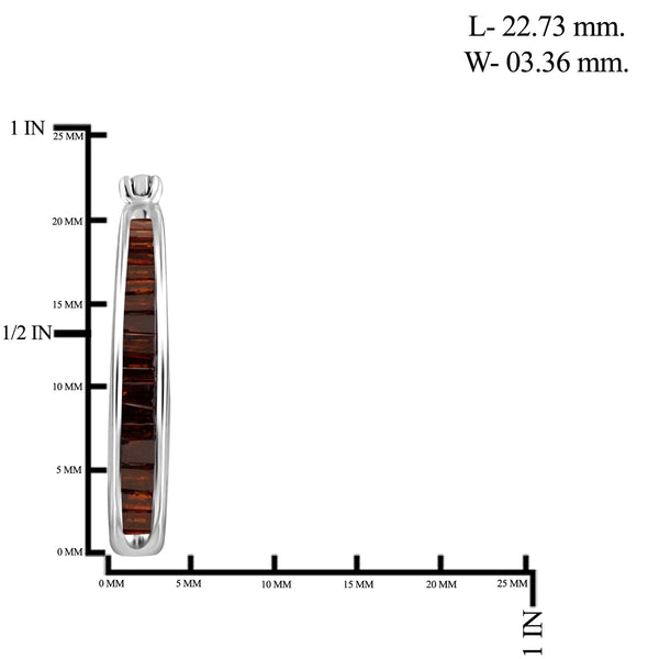 JewelonFire 1.00 Carat T.W. Red Diamond Sterling Silver Hoop Earrings