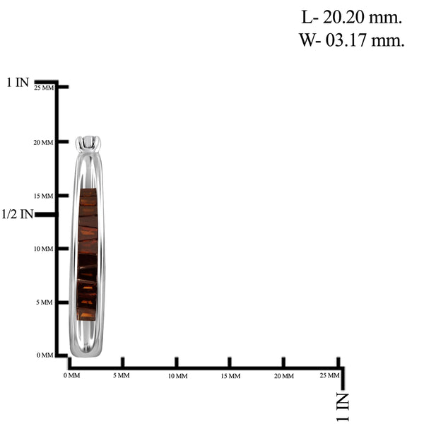 JewelonFire 1/2 Carat T.W. Red Diamond Sterling Silver Hoop Earrings