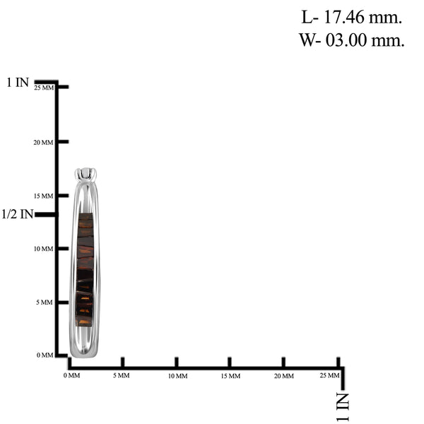 JewelonFire 1/4 Carat T.W. Red Diamond Sterling Silver Hoop Earrings