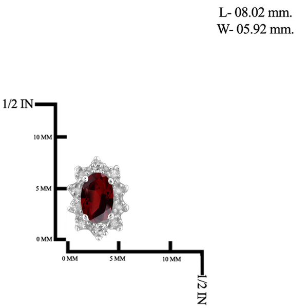 JewelonFire 1/2 Carat T.G.W. Garnet And White Diamond Accent Sterling Silver Earrings - Assorted Colors