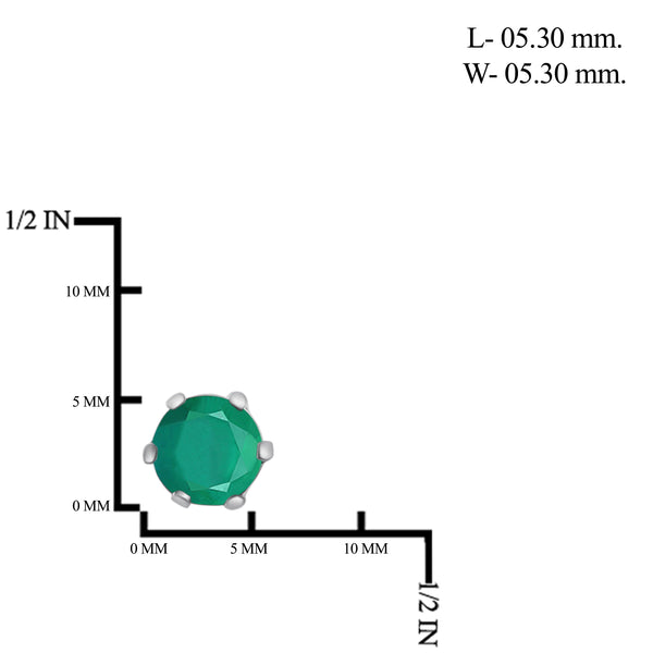 JewelonFire 1/2 Carat T.G.W. Emerald Sterling Silver Stud Earrings - Assorted Colors
