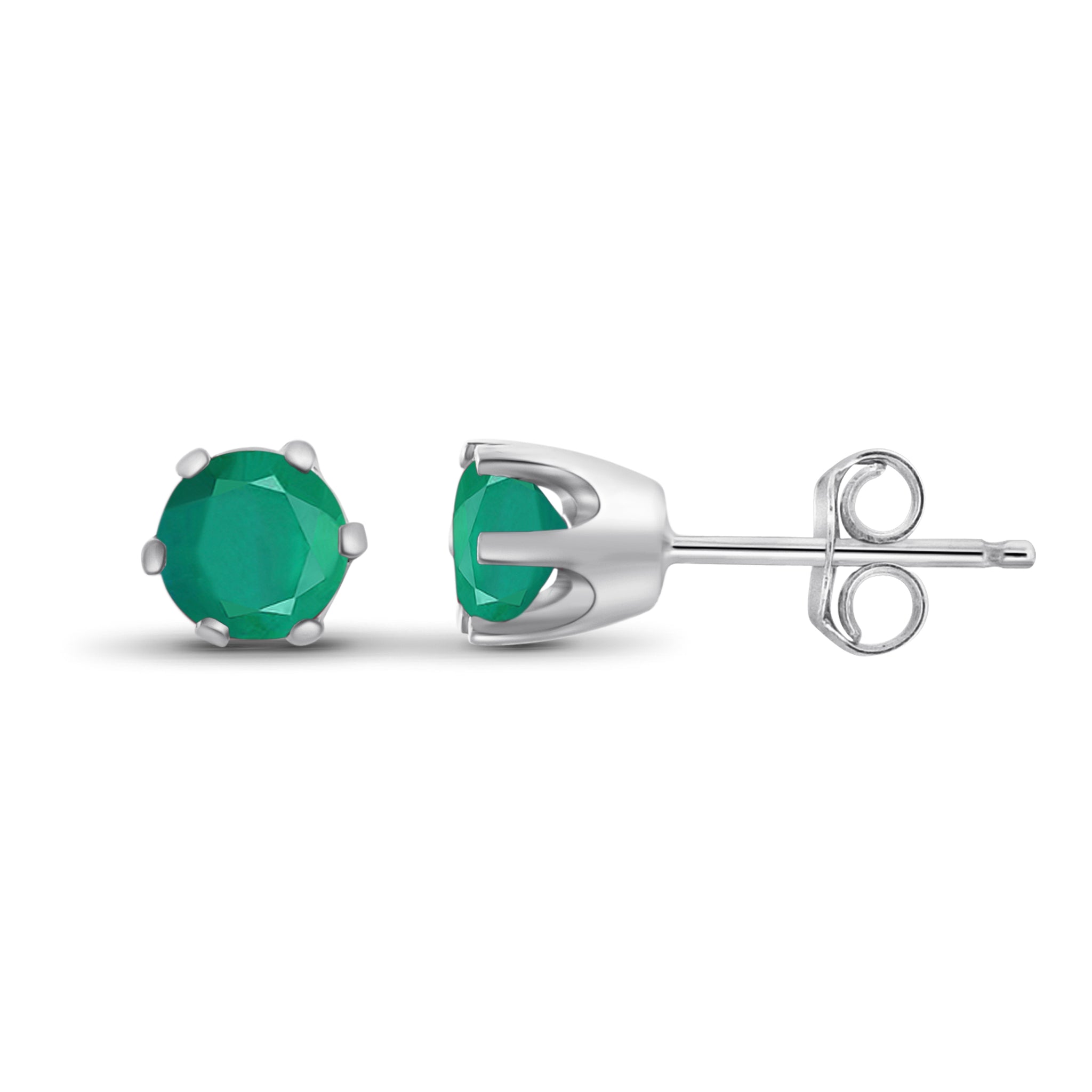 JewelonFire 1/2 Carat T.G.W. Emerald Sterling Silver Stud Earrings - Assorted Colors