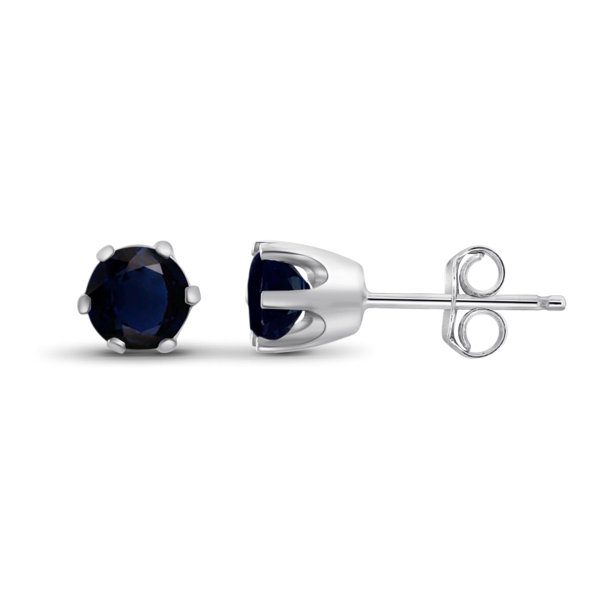 JewelonFire 3/4 Carat T.G.W. Sapphire Sterling Silver Stud Earrings - Assorted Colors