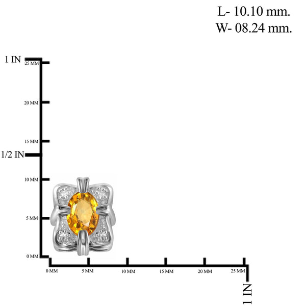 JewelonFire 1.00 Carat T.G.W. Citrine And White Diamond Accent Sterling Silver Earrings - Assorted Colors