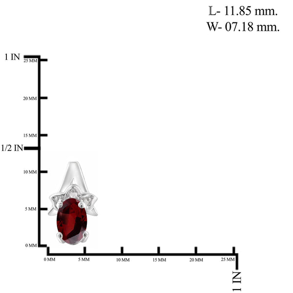 JewelonFire 1 1/5 Carat T.G.W. Garnet and White Diamond Accent Sterling Silver Earrings - Assorted Colors