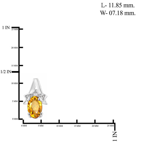 JewelonFire 1.00 Carat T.G.W. Citrine and White Diamond Accent Sterling Silver Earrings - Assorted Colors