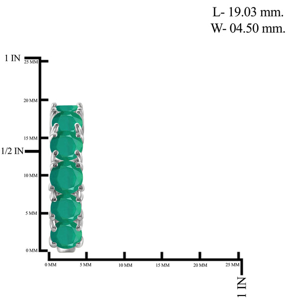 JewelonFire 3 1/3 Carat T.G.W. Emerald Sterling Silver Hoop Earrings - Assorted Colors