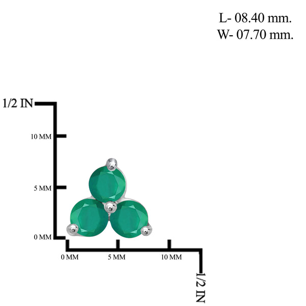 JewelonFire 1 3/4 Carat T.G.W. Emerald Sterling Silver Stud Earrings - Assorted Colors