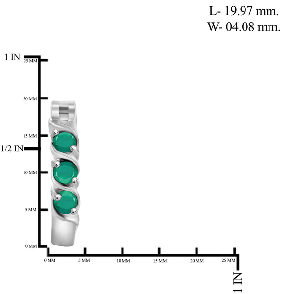 JewelonFire 3/4 Carat T.G.W. Emerald Sterling Silver Hoop Earrings - Assorted Colors