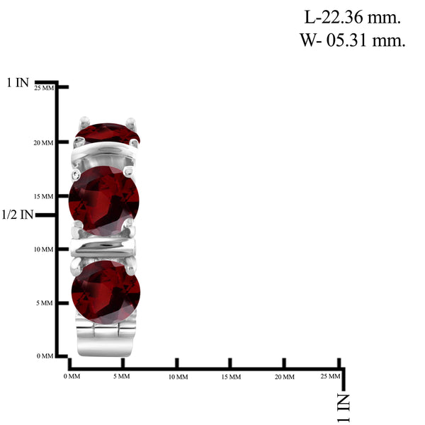 JewelonFire 4 3/4 Carat T.G.W. Garnet Sterling Silver Hoop Earrings - Assorted Colors