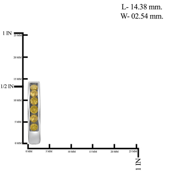 JewelonFire 1/4 Carat T.W. Yellow Diamond Sterling Silver Hoop Earrings