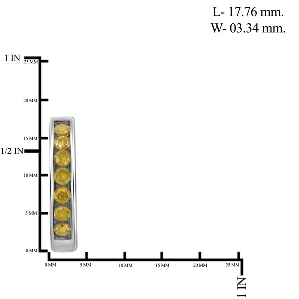 JewelonFire 1/2 Carat T.W. Yellow Diamond Sterling Silver Hoop Earrings