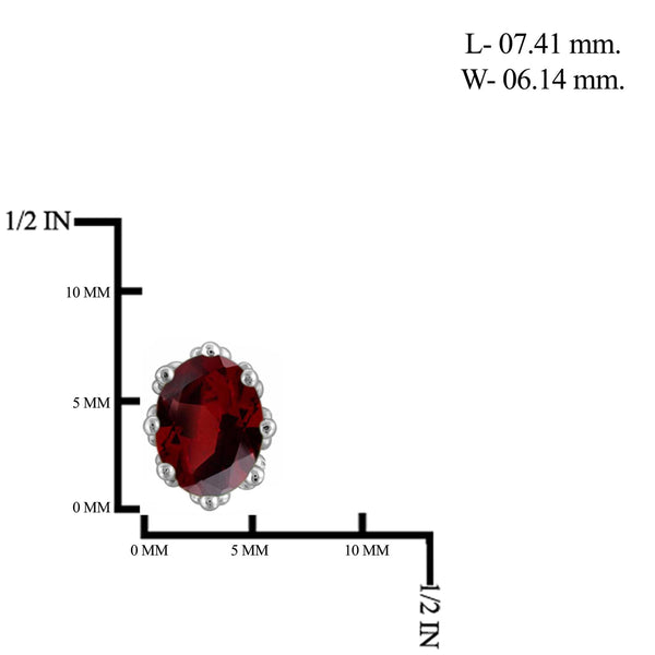 JewelonFire 2.00 Carat T.G.W. Garnet Sterling Silver Crown Earrings - Assorted Colors