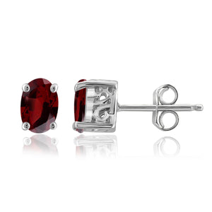 JewelonFire 1 1/5 Carat T.G.W. Garnet Sterling Silver Earrings - Assorted Colors