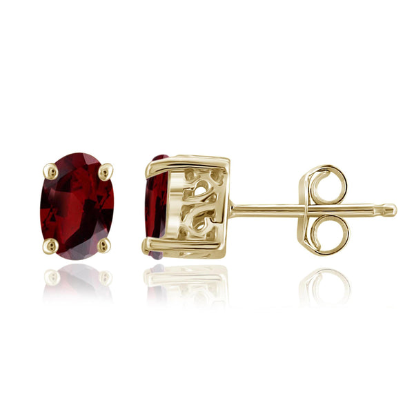 JewelonFire 1 1/5 Carat T.G.W. Garnet Sterling Silver Earrings - Assorted Colors