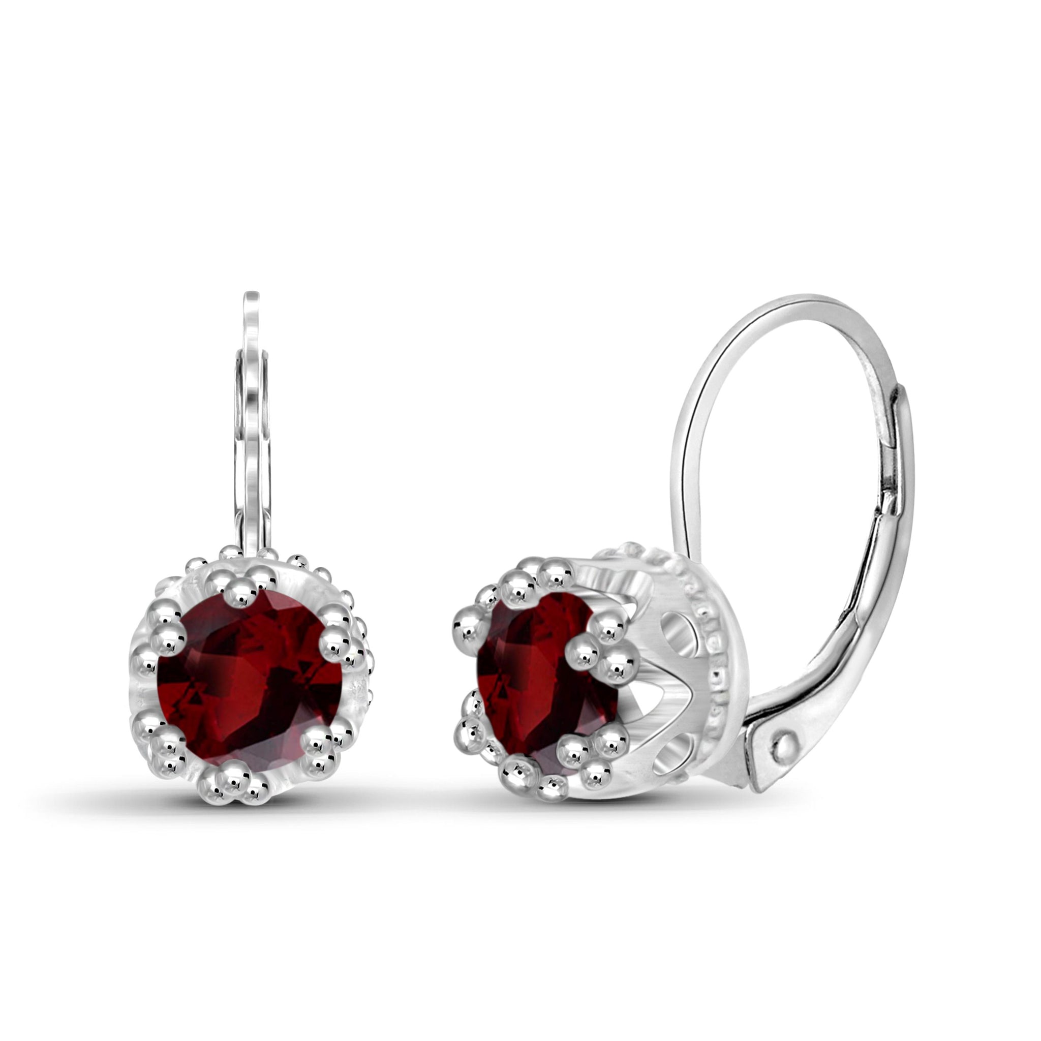 JewelonFire 1 1/5 Carat T.G.W. Garnet Sterling Silver Drop Earrings - Assorted Colors