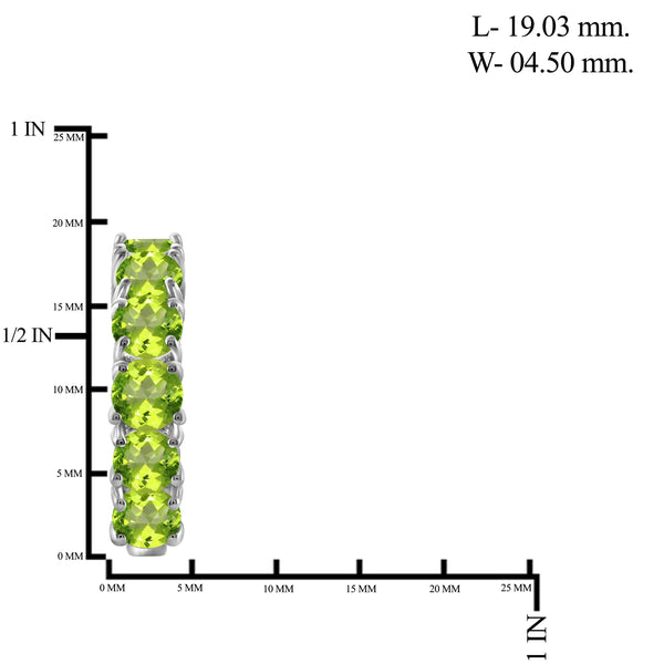 JewelonFire 3.00 Carat T.G.W. Peridot Sterling Silver Hoop Earrings - Assorted Colors