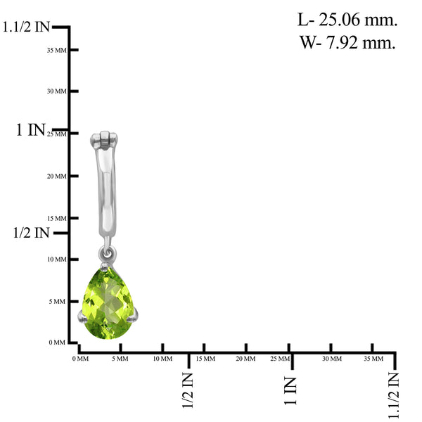 JewelonFire 1 1/2 Carat T.G.W. Peridot Sterling Silver Dangle Earrings - Assorted Colors