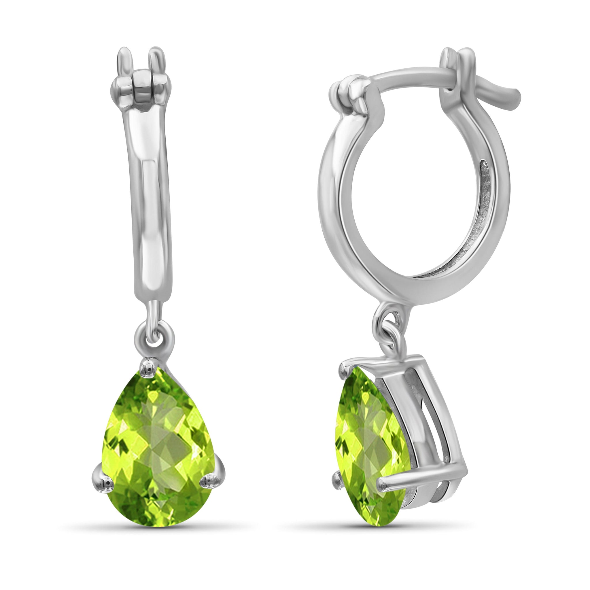 JewelonFire 1 1/2 Carat T.G.W. Peridot Sterling Silver Dangle Earrings - Assorted Colors