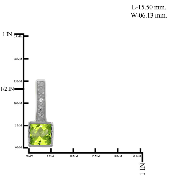 JewelonFire 1.00 Carat T.G.W. Peridot And White Diamond Accent Sterling Silver Hoop Earrings - Assorted Colors