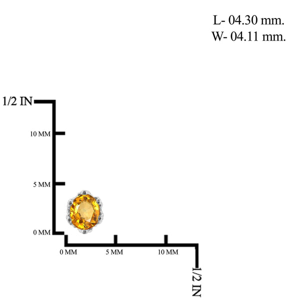 JewelonFire 1/3 Carat T.G.W. Citrine Sterling Silver Stud Earrings - Assorted Colors