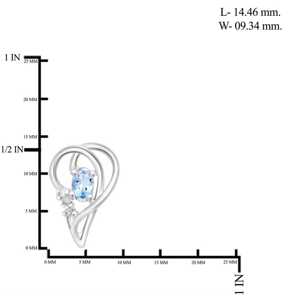 JewelonFire 1/2 Carat T.G.W. Sky Blue Topaz and White Diamond Accent Sterling Silver Earrings - Assorted Colors