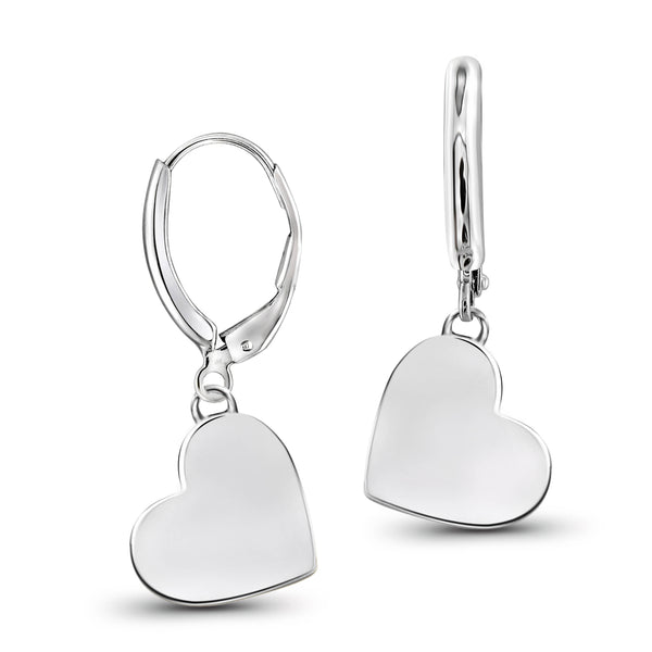 JewelonFire Sterling Silver Plane Heart Earrings - Assorted Colors