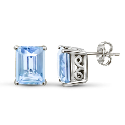 JewelonFire 4.00 Carat T.G.W. Sky Blue Topaz Sterling Silver Earrings - Assorted Colors