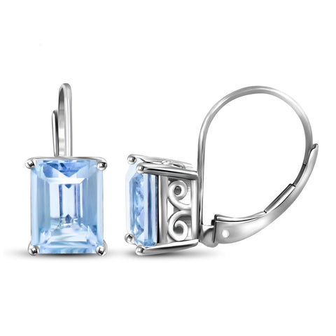 JewelonFire 4.00 Carat T.G.W. Sky Blue Topaz Sterling Silver Earrings - Assorted Colors