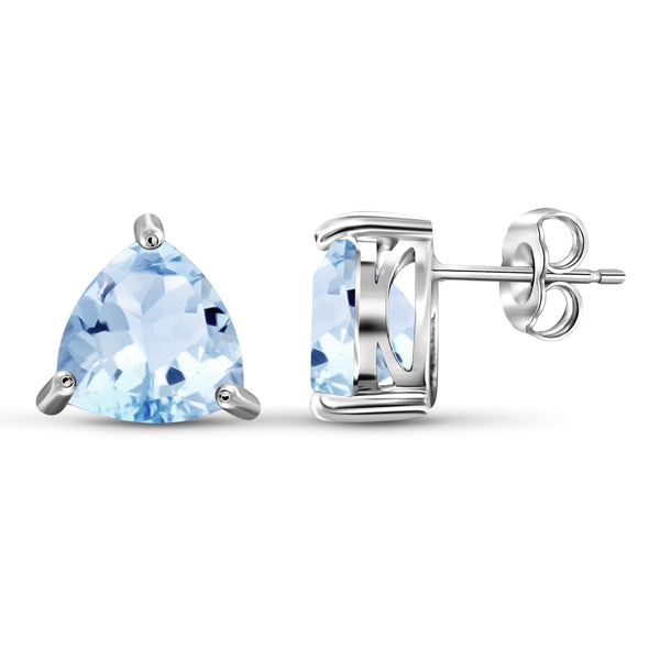 JewelonFire 6 1/2 Carat T.G.W. Sky Blue Topaz Sterling Silver Earrings - Assorted Colors