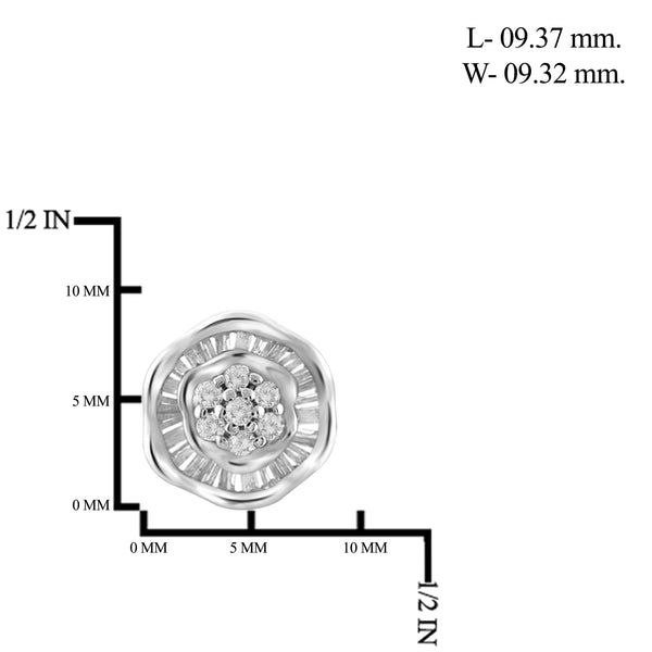 Jewelnova 1/2 Carat T.W. White Diamond Flower Earrings in 10K Gold - Assorted Colors