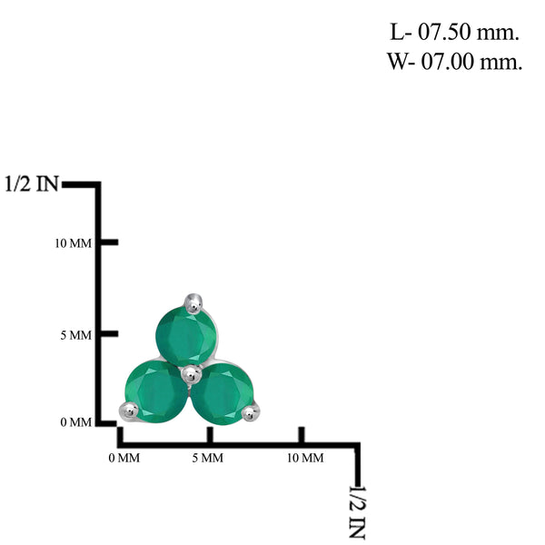 JewelonFire 3/4 Carat T.G.W. Emerald Sterling Silver Stud Earrings - Assorted Colors