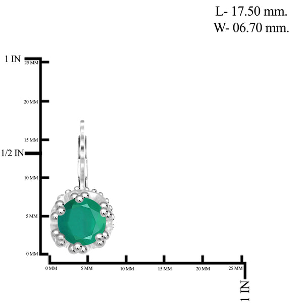 JewelonFire 1 Carat T.G.W. Emerald Sterling Silver Crown Earrings - Assorted Colors