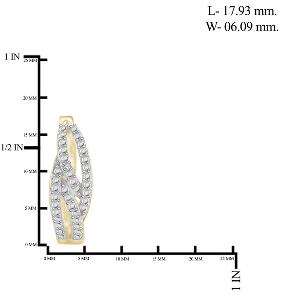JewelonFire White Diamond Accent 14kt Gold Plated Brass Hoop Earrings