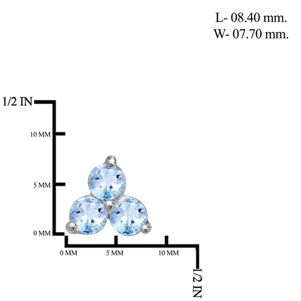 JewelonFire 2.00 Carat T.G.W. Sky Blue Topaz Sterling Silver Stud Earrings - Assorted Colors