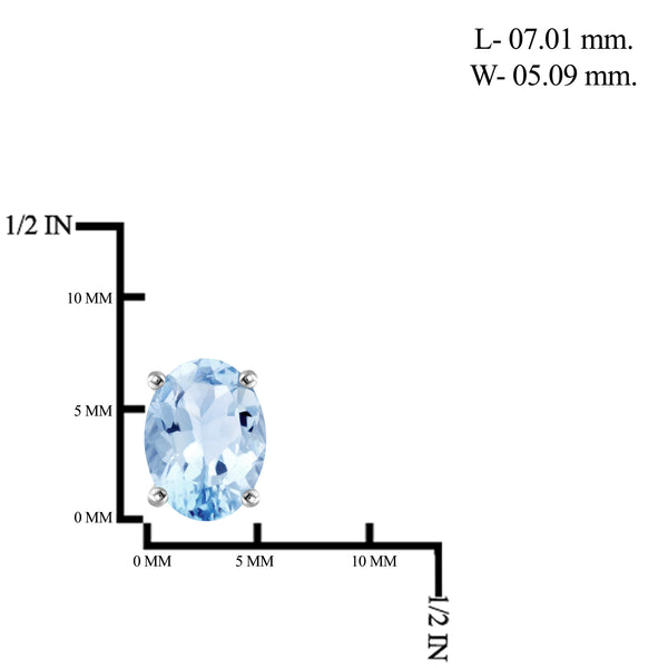 JewelonFire 3.20 Carat T.G.W. Sky Blue Topaz Sterling Silver Stud Earrings - Assorted Colors