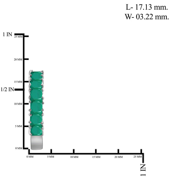JewelonFire 1.80 Carat T.G.W. Genuine Emerald Sterling Silver Hoop Earrings - Assorted Colors