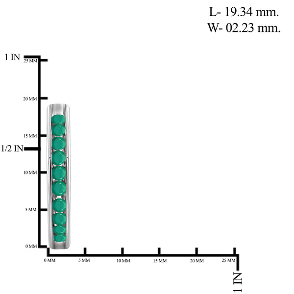 JewelonFire 1.20 Carat T.G.W. Genuine Emerald Sterling Silver Hoop Earrings - Assorted Colors