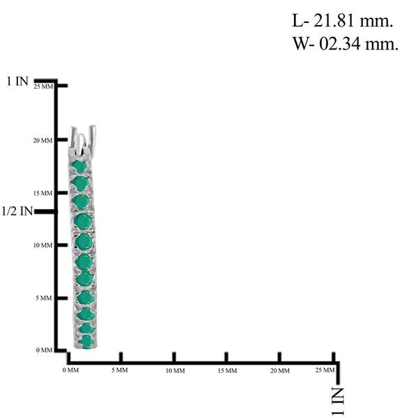 JewelonFire 2.50 Carat T.G.W. Genuine Emerald Sterling Silver Hoop Earrings - Assorted Colors