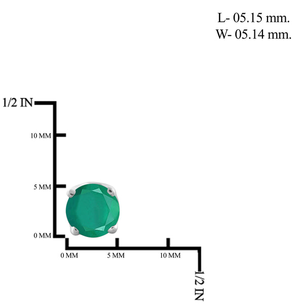 JewelonFire 2.50 Carat T.G.W. Genuine Emerald Sterling Silver Stud Earrings - Assorted Colors