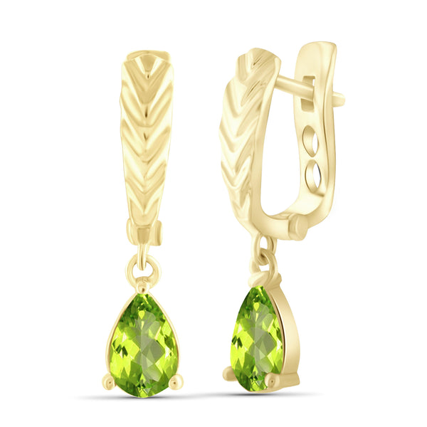 JewelonFire 1 1/2 Carat T.G.W. Peridot Sterling Silver Dangle Earrings - Assorted Colors