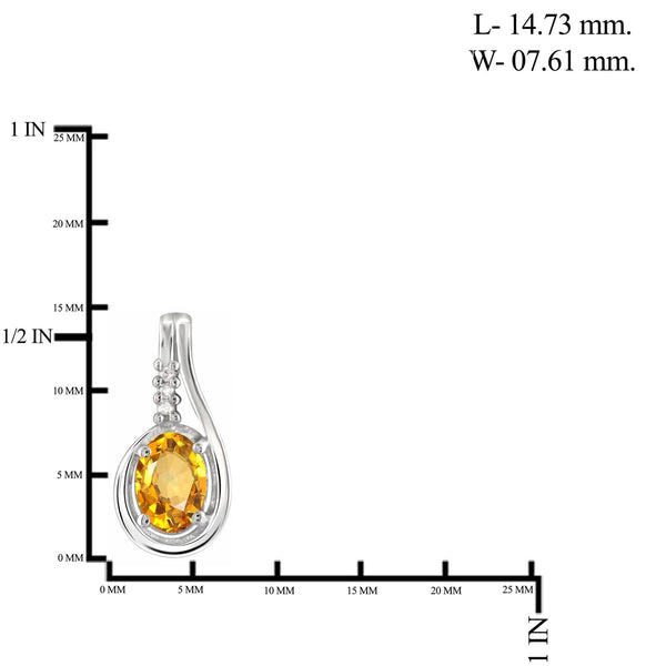 JewelonFire 1.00 Carat T.G.W. Citrine And White Diamond Accent Sterling Silver Earrings - Assorted Colors