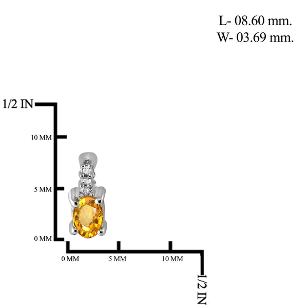 JewelonFire 1/2 Carat T.G.W. Citrine and White Diamond Accent Sterling Silver Earrings - Assorted Colors