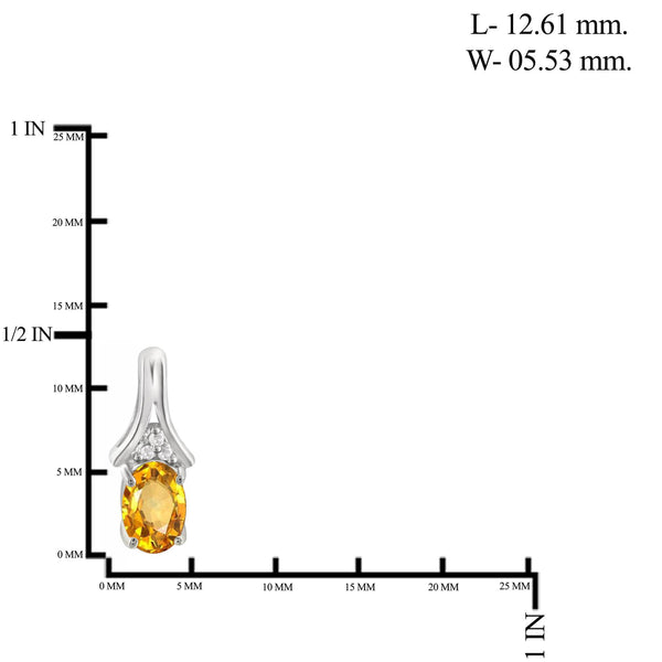 JewelonFire 1.00 Carat T.G.W. Citrine And White Diamond Accent Sterling Silver Earrings - Assorted Colors